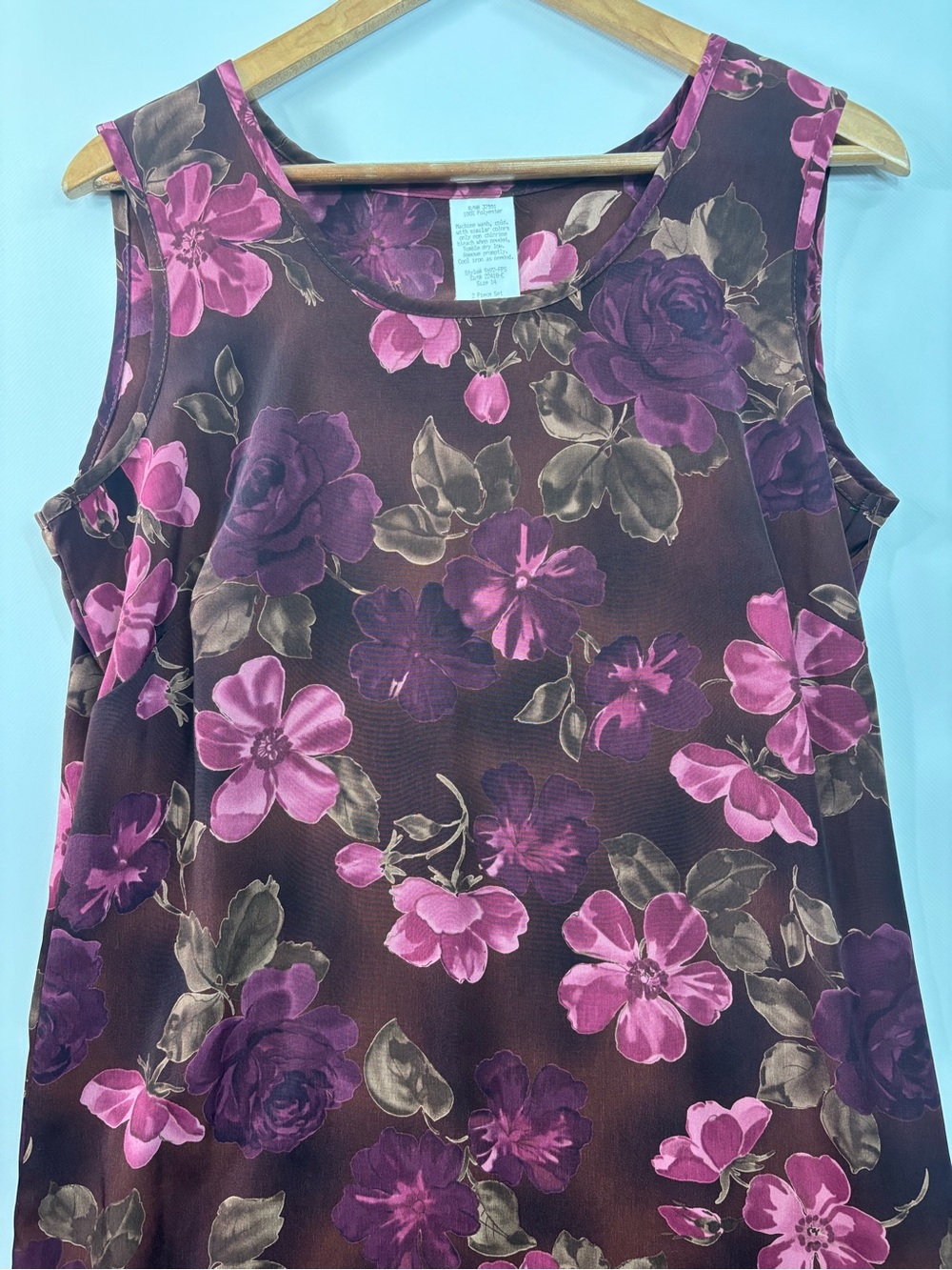 Classic 90s Floral Shift Dress Womens Size 14 Made In USA Dress Vintage - Picture 5 of 6
